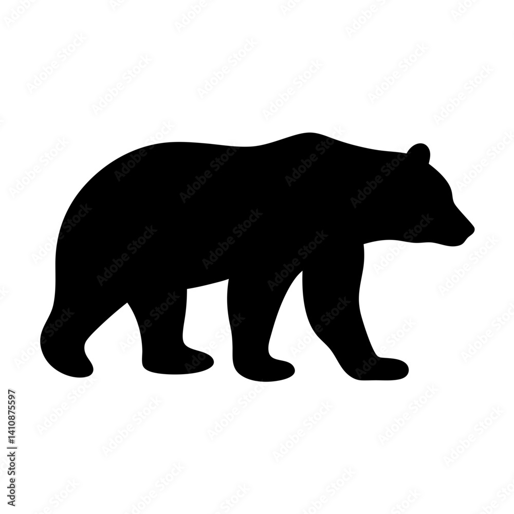 Fototapeta premium bear black silhouette icon - perfect for designs about jungle animals bear nature, wildlife, rainforest, vector art