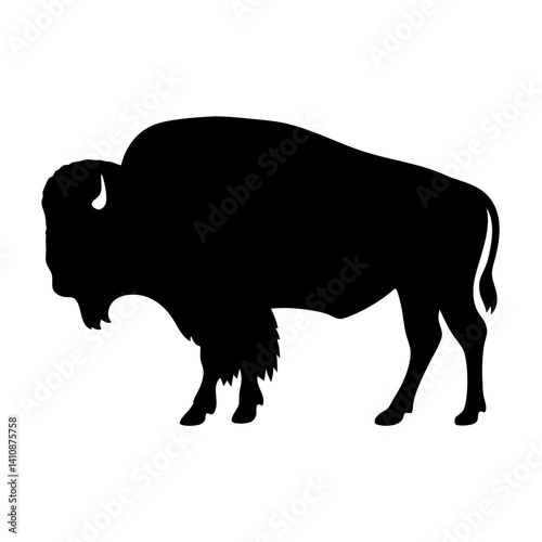 buffalo black silhouette icon - perfect for designs about jungle animals buffalo nature, wildlife, rainforest, vector art