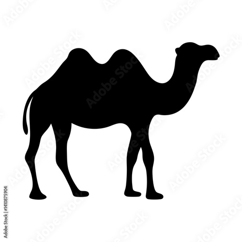 camel black silhouette icon - perfect for designs about jungle animals camel, nature, wildlife, rainforest, vector art