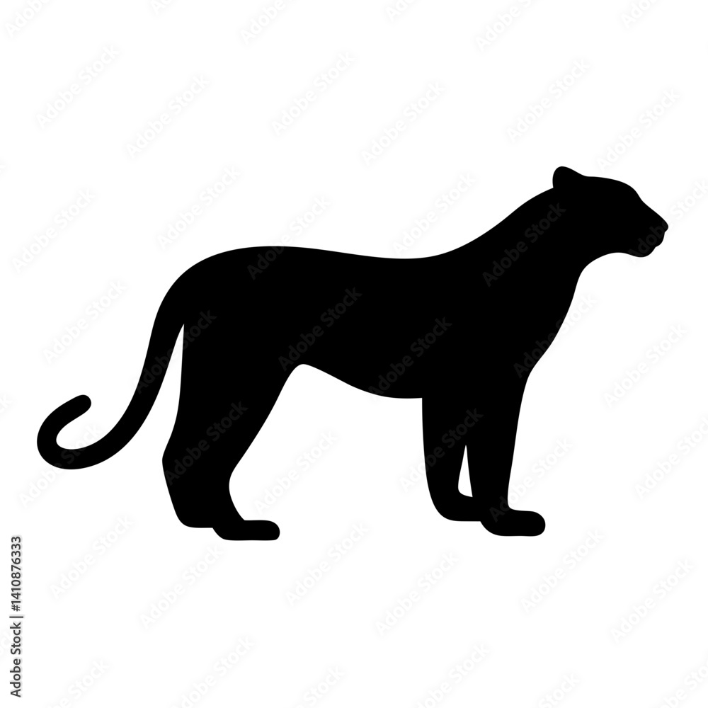 Fototapeta premium cheetah black silhouette icon - perfect for designs about jungle animals cheetah nature, wildlife, rainforest, vector art