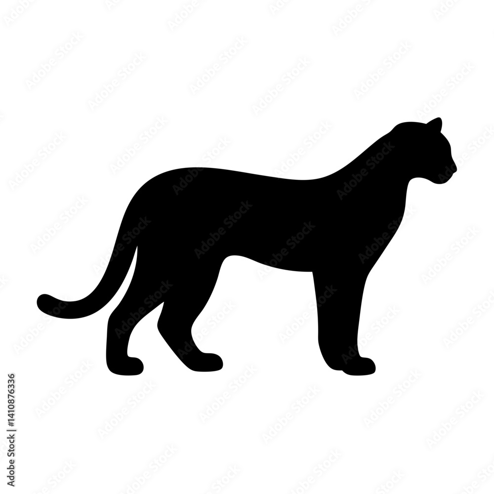 Obraz premium cheetah black silhouette icon - perfect for designs about jungle animals cheetah nature, wildlife, rainforest, vector art