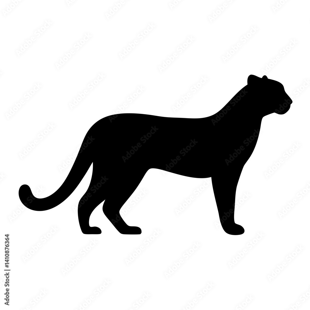 Fototapeta premium cheetah black silhouette icon - perfect for designs about jungle animals cheetah nature, wildlife, rainforest, vector art