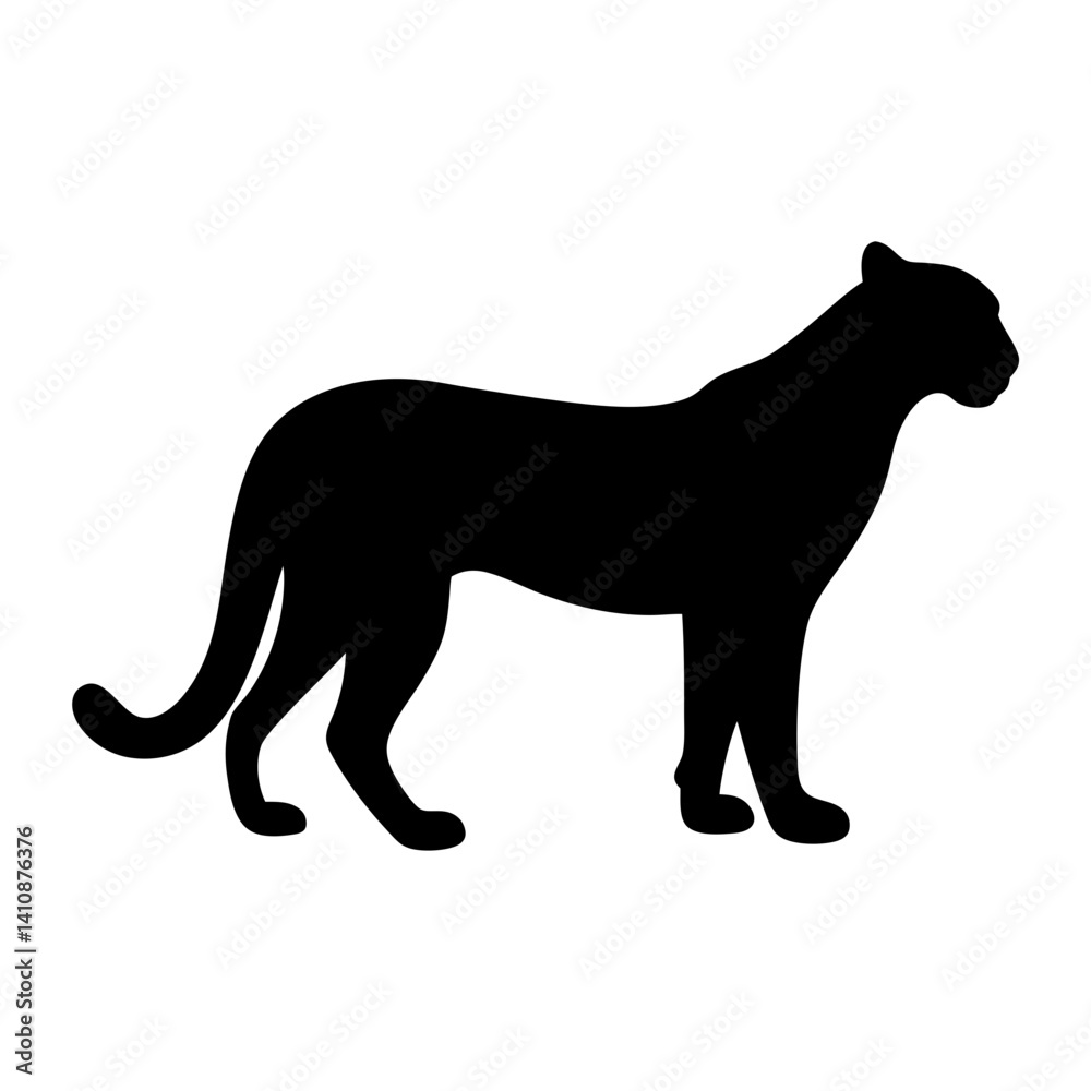 Fototapeta premium cheetah black silhouette icon - perfect for designs about jungle animals cheetah nature, wildlife, rainforest, vector art
