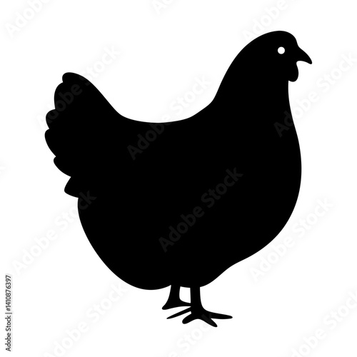 chicken black silhouette icon - perfect for designs about jungle animals chicken nature, wildlife, rainforest, vector art