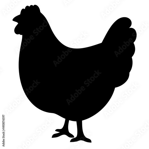 chicken hen black silhouette icon - perfect for designs about jungle animals chicken hen nature, wildlife, rainforest, vector art
