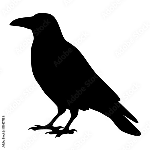 crow black silhouette icon - perfect for designs about jungle animals crow nature, wildlife, rainforest, vector art