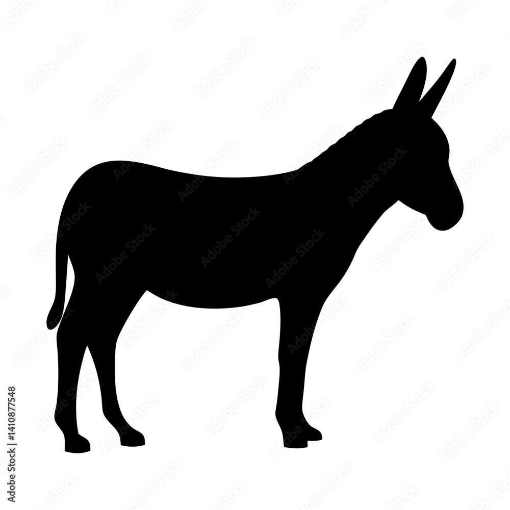 Fototapeta premium donkey black silhouette icon - perfect for designs about jungle animals donkey nature, wildlife, rainforest, vector art