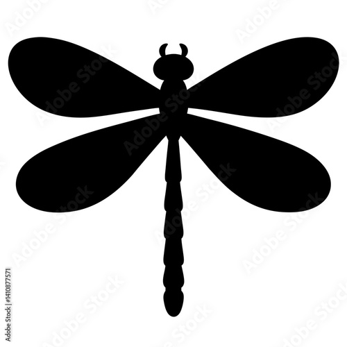 dragonfly black silhouette icon - perfect for designs about jungle animals dragonfly nature, wildlife, rainforest, vector art