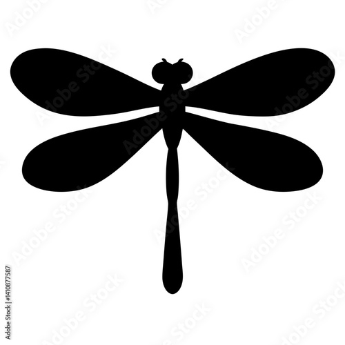 dragonfly black silhouette icon - perfect for designs about jungle animals dragonfly nature, wildlife, rainforest, vector art