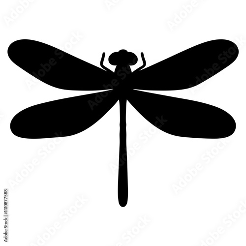dragonfly black silhouette icon - perfect for designs about jungle animals dragonfly nature, wildlife, rainforest, vector art