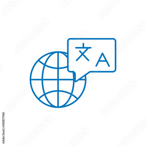 Vector icon representing a foreign language.