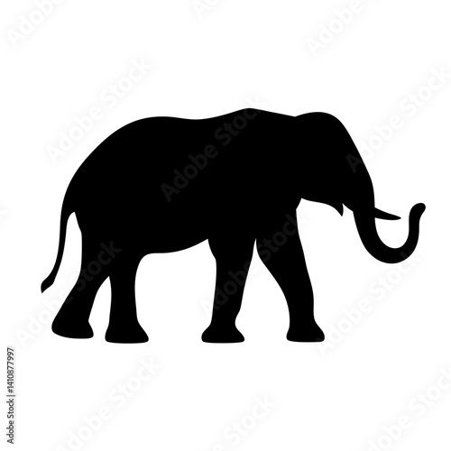 elephant black silhouette icon - perfect for designs about jungle animals elephant nature, wildlife, rainforest, vector art