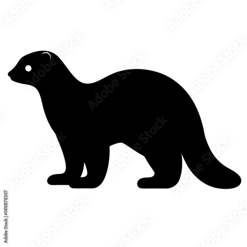 ferret black silhouette icon - perfect for designs about jungle animals ferret nature, wildlife, rainforest, vector art