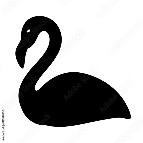 flamingo black silhouette icon - perfect for designs about jungle animals flamingo nature, wildlife, rainforest, vector art