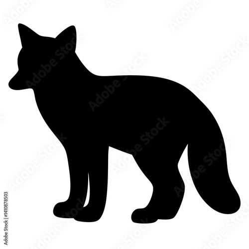 fox black silhouette icon - perfect for designs about jungle animals fox nature, wildlife, rainforest, vector art
