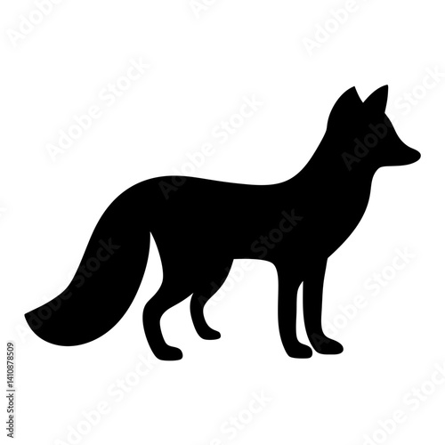 fox black silhouette icon - perfect for designs about jungle animals fox nature, wildlife, rainforest, vector art