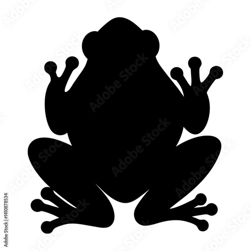 frog black silhouette icon - perfect for designs about jungle animals frog nature, wildlife, rainforest, vector art