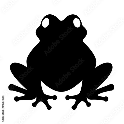 frog black silhouette icon - perfect for designs about jungle animals frog nature, wildlife, rainforest, vector art