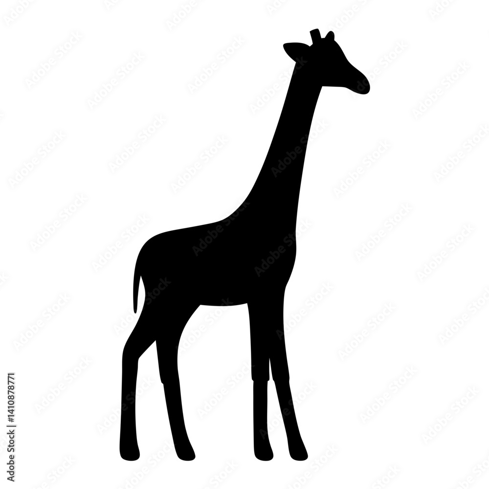 Obraz premium giraffe black silhouette icon - perfect for designs about jungle animals giraffe nature, wildlife, rainforest, vector art