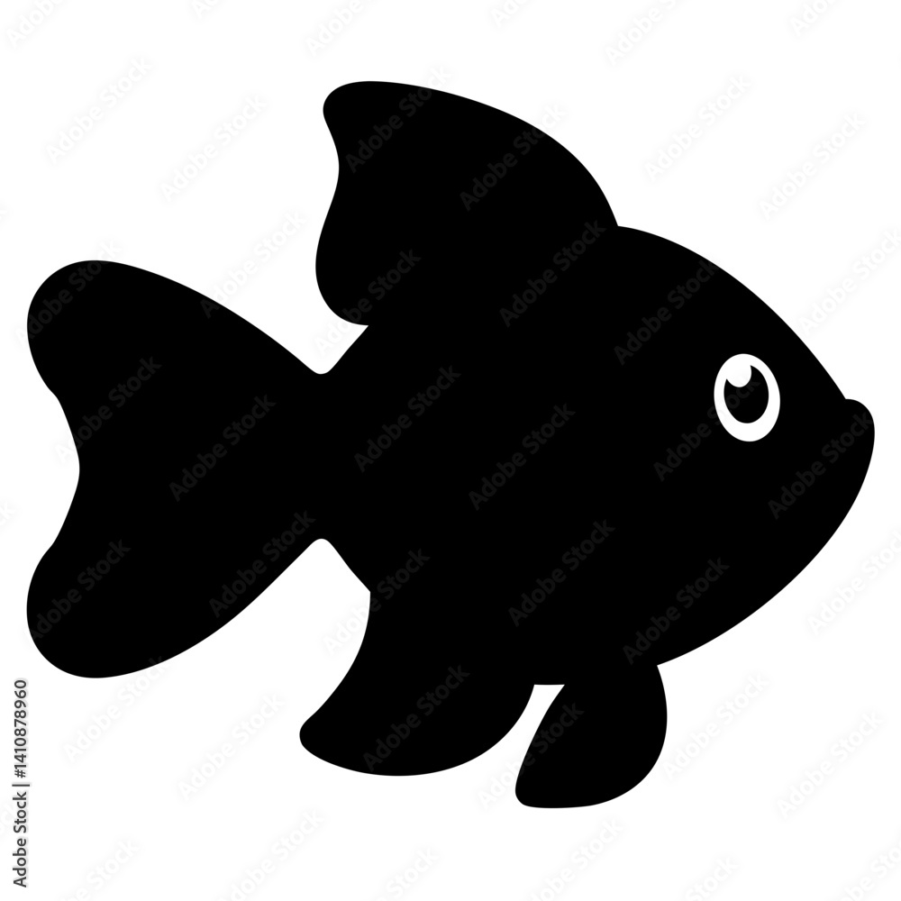 goldfish black silhouette icon - perfect for designs about jungle animals goldfish nature, wildlife, rainforest, vector art goldfish black silhouette icon - perfect for designs about jungle animals goldfish nature, wildlife, rainforest, vector art