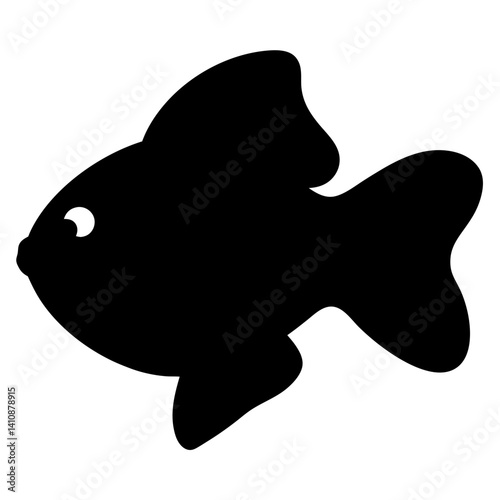 goldfish black silhouette icon - perfect for designs about jungle animals goldfish nature, wildlife, rainforest, vector art