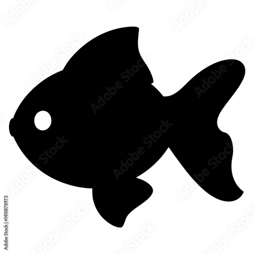 goldfish black silhouette icon - perfect for designs about jungle animals goldfish nature, wildlife, rainforest, vector art