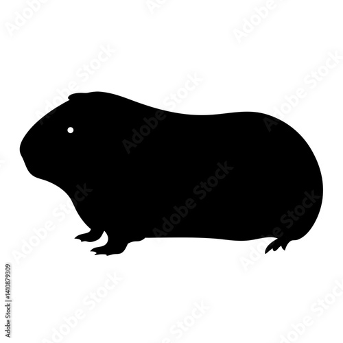 guinea pig black silhouette icon - perfect for designs about jungle animals guinea pig, nature, wildlife, rainforest, vector art