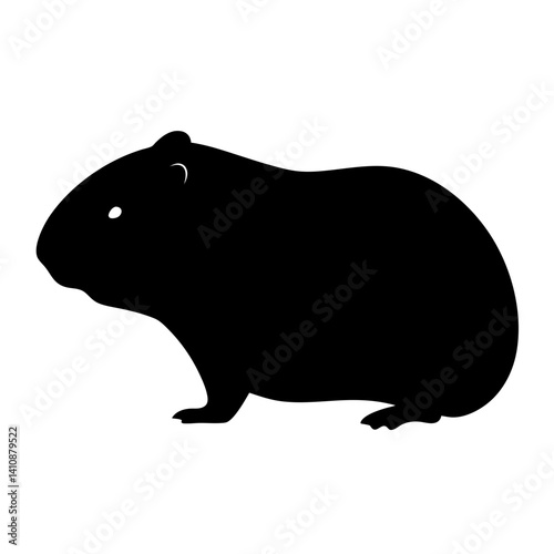 hamster black silhouette icon - perfect for designs about jungle animals hamster nature, wildlife, rainforest, vector art