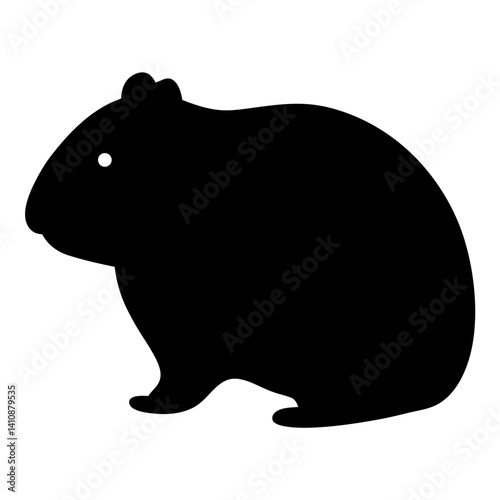 hamster black silhouette icon - perfect for designs about jungle animals hamster nature, wildlife, rainforest, vector art