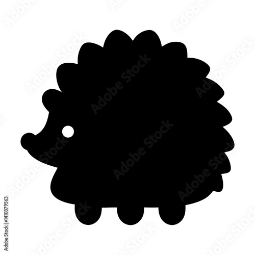 hedgehog black silhouette icon - perfect for designs about jungle animals hedgehog, nature, wildlife, rainforest, vector art