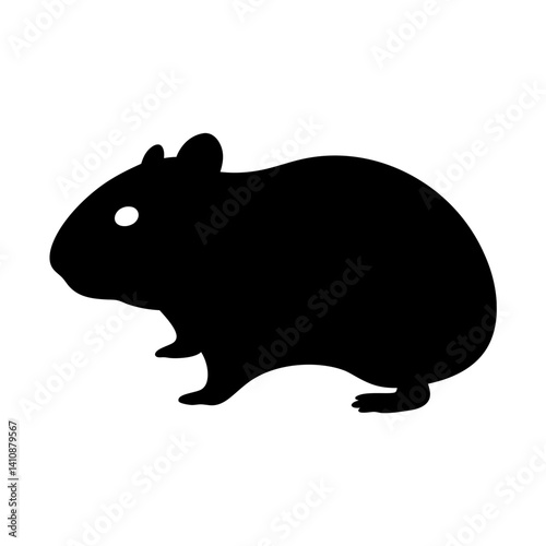 hamster black silhouette icon - perfect for designs about jungle animals hamster nature, wildlife, rainforest, vector art