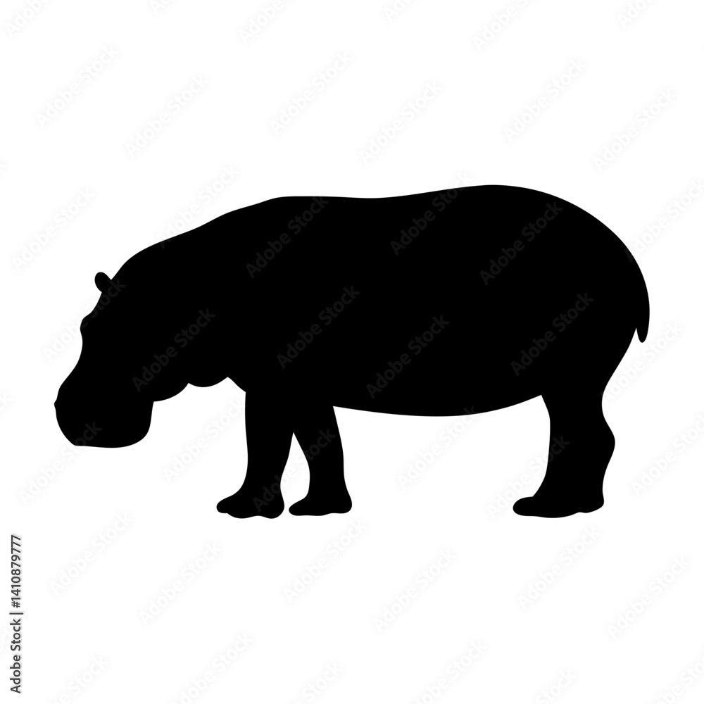 hippo black silhouette icon - perfect for designs about jungle animals hippo nature, wildlife, rainforest, vector art hippo black silhouette icon - perfect for designs about jungle animals hippo nature, wildlife, rainforest, vector art