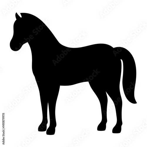 horse black silhouette icon - perfect for designs about jungle animals horse, nature, wildlife, rainforest, vector art