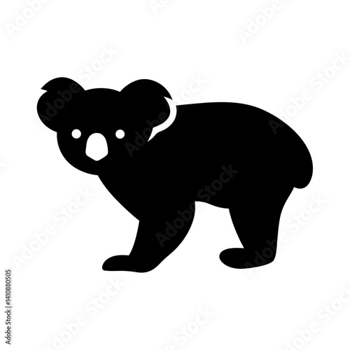 koala black silhouette icon - perfect for designs about jungle animals koala nature, wildlife, rainforest, vector art