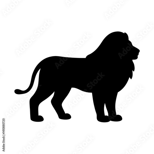 lion black silhouette icon - perfect for designs about jungle animals lion nature, wildlife, rainforest, vector art