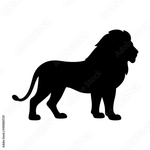 lion black silhouette icon - perfect for designs about jungle animals lion nature, wildlife, rainforest, vector art