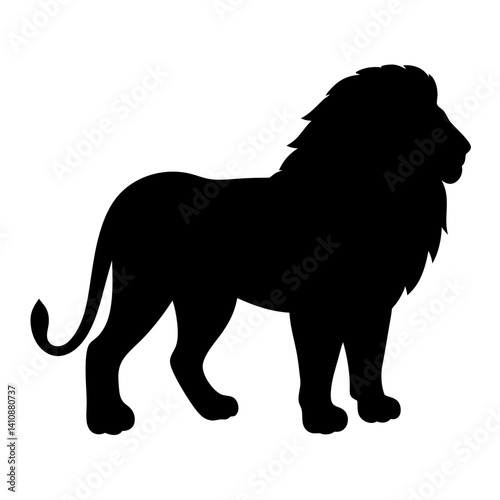 lion black silhouette icon - perfect for designs about jungle animals lion nature, wildlife, rainforest, vector art
