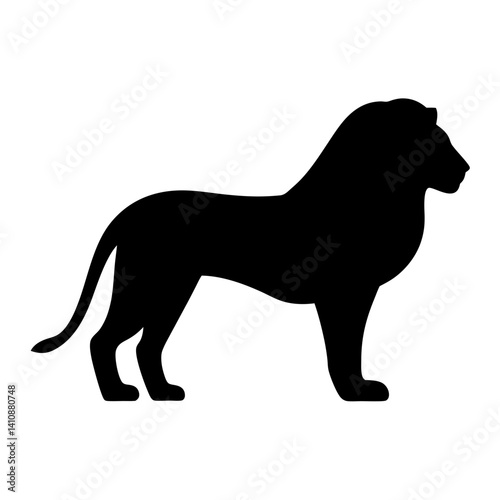 lion black silhouette icon - perfect for designs about jungle animals lion nature, wildlife, rainforest, vector art