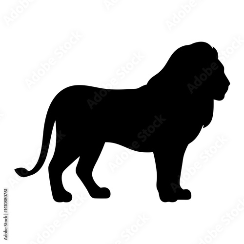 lion black silhouette icon - perfect for designs about jungle animals lion nature, wildlife, rainforest, vector art