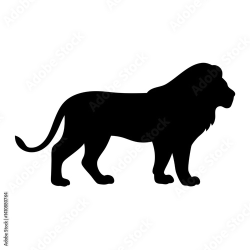 lion black silhouette icon - perfect for designs about jungle animals lion nature, wildlife, rainforest, vector art