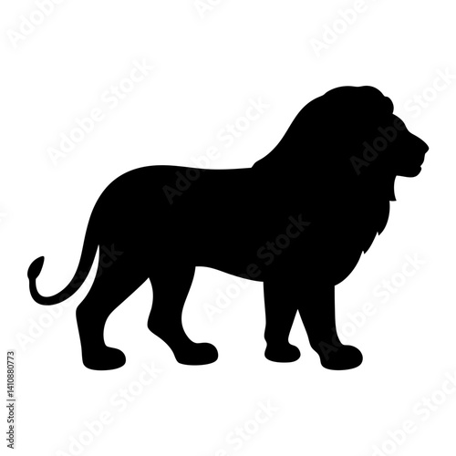 lion black silhouette icon - perfect for designs about jungle animals lion nature, wildlife, rainforest, vector art