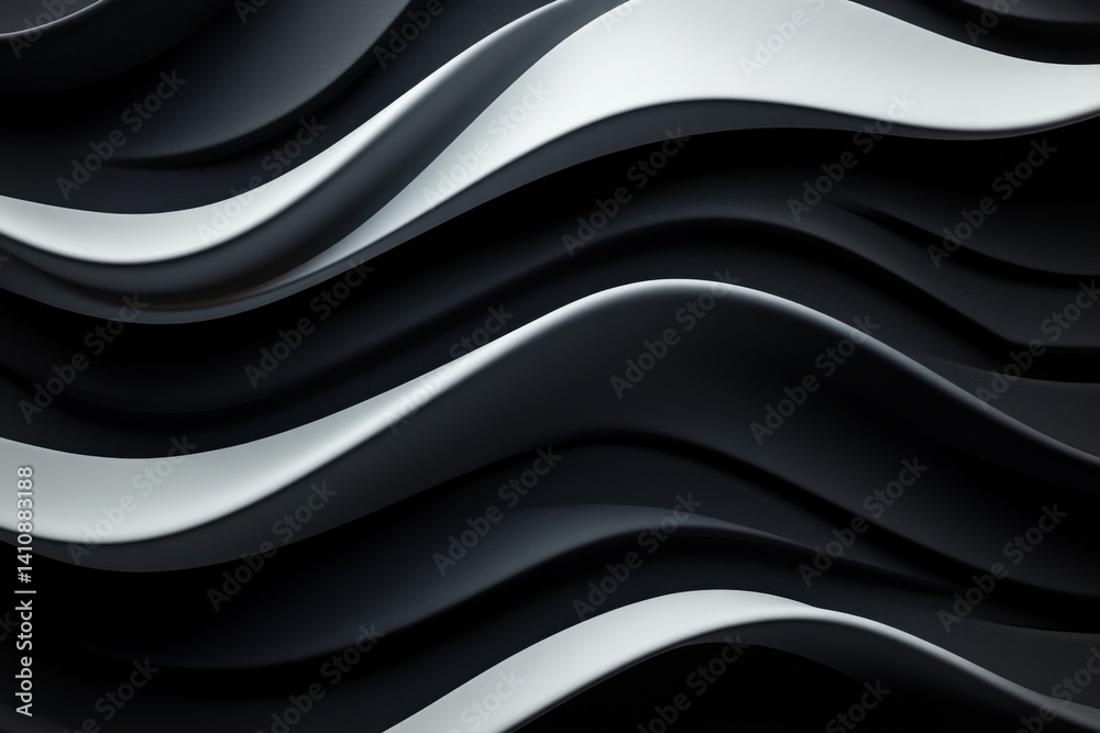 Fototapeta premium Abstract black and white waves