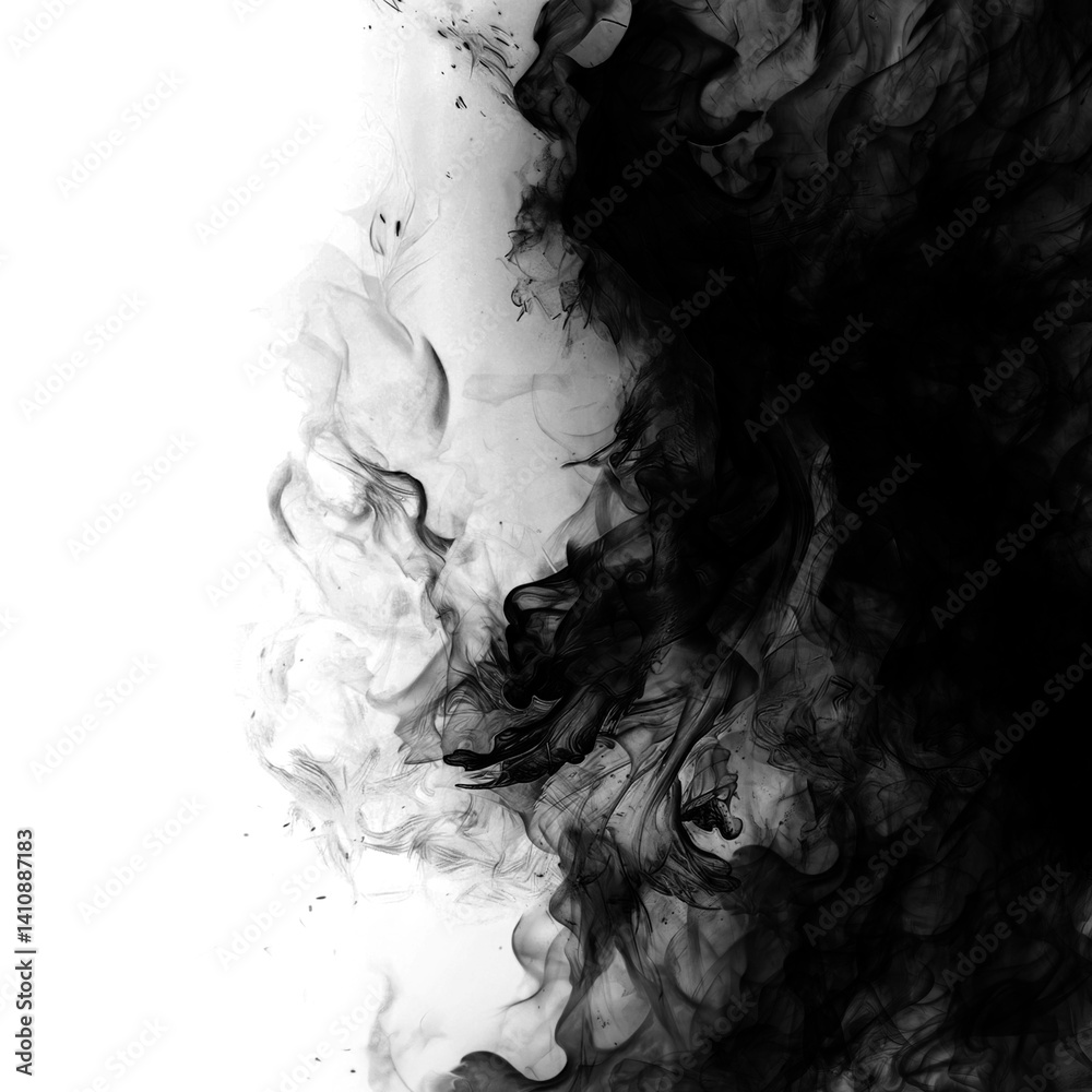 Fototapeta premium Black Smoke Brush Effect Transparan Background