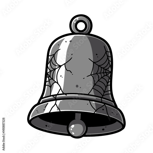 Cracked Halloween Bell with Spider Web Detail