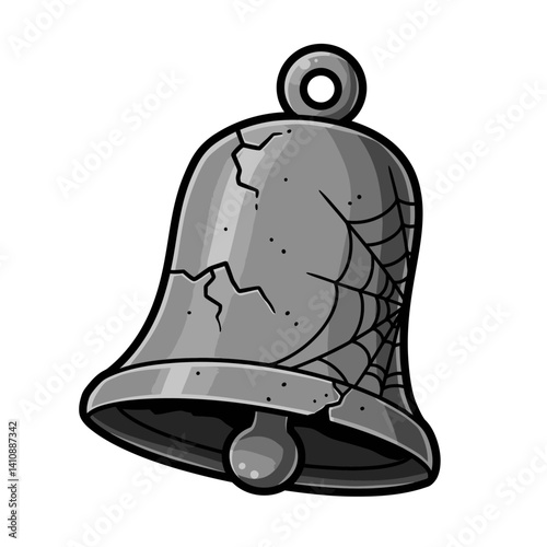 Cartoon Haunted Bell in Antique Style