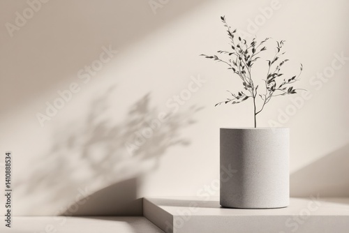 Plant in vase on platform