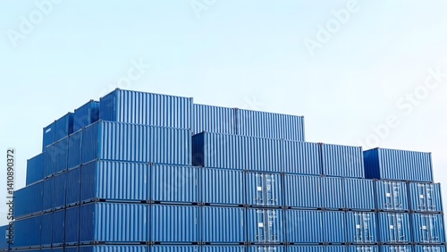 Obraz na płótnie Stack of Colorful Shipping Containers at Sunset w salonie