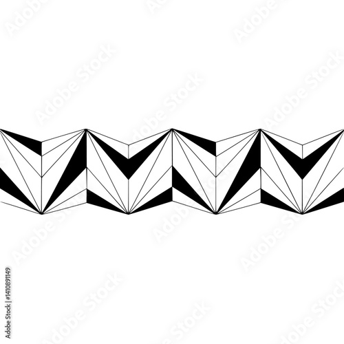 Modern Geometric Abstract Zigzag Design in Black and White