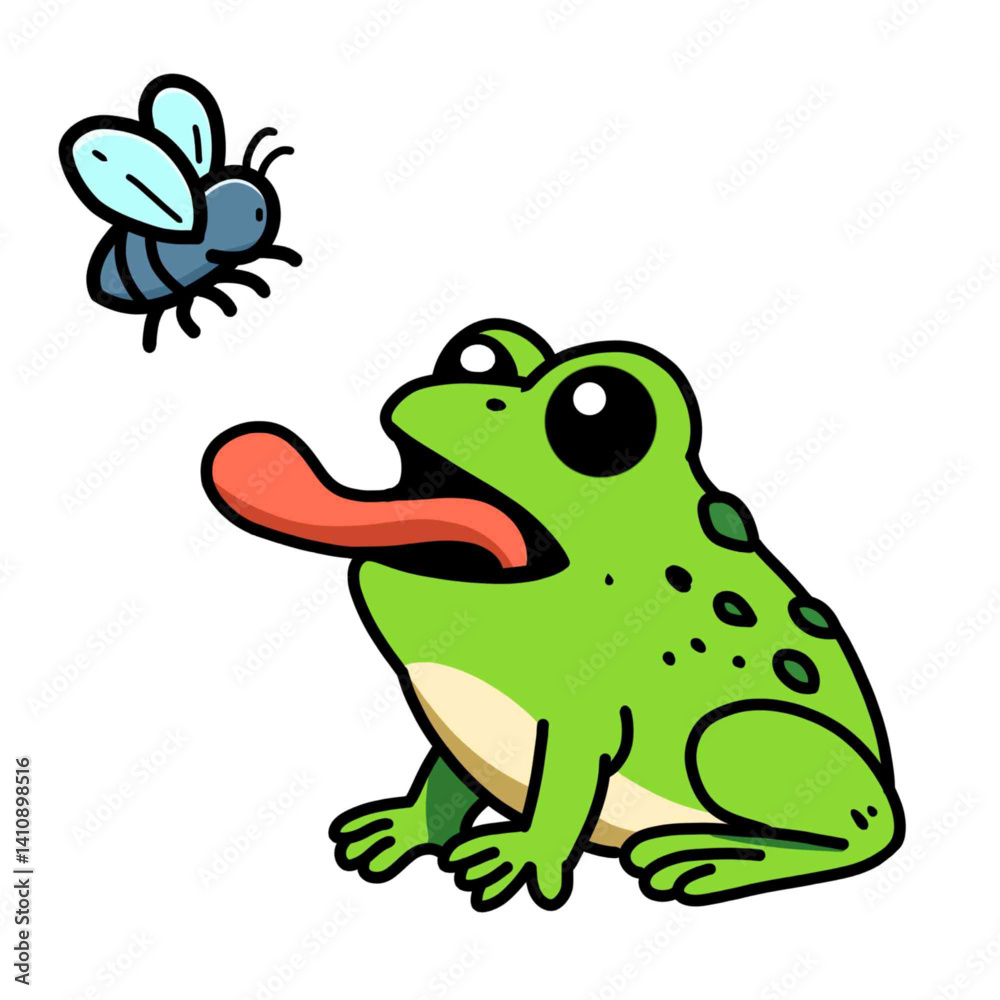 Illustration of vector design of a frog preys on insects, frog icons, frog logos, very good as stickers, with a plain background. Illustration of vector design of a frog preys on insects, frog icons, frog logos, very good as stickers, with a plain background.