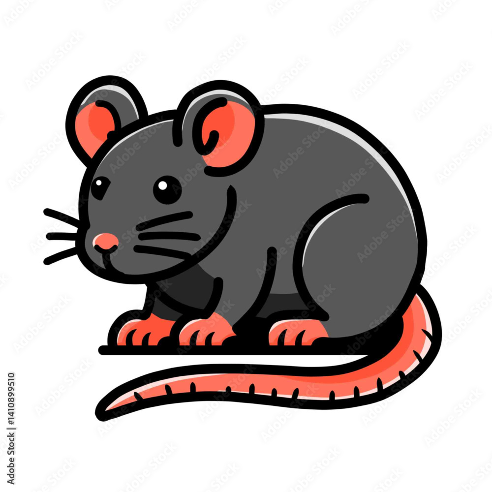 Fototapeta premium Illustration of a mouse vector design, rat icon, rat logo, is very good as a sticker, with a plain background.